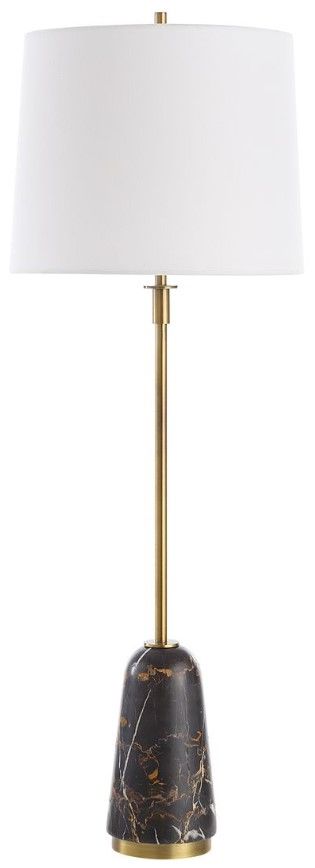 Uttermost® Jenson Brushed Brass/Black Buffet Lamp-0