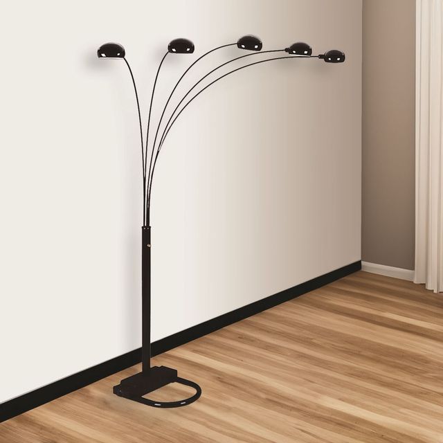Crown Mark Peacock Black 82" Arc Floor Lamp-1
