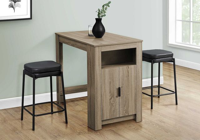 Monarch Specialties Inc. 2-Piece Black 26" Upholstered Counter Height Stools Set-2