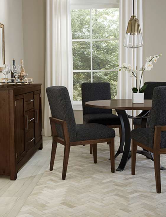 Artisan & Post by Vaughan-Bassett Crafted Cherry by Ben & Erin Napier Black/Dark Cherry Upholstered Side Chair-3