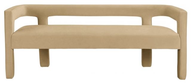 Meridian Furniture Athena Camel Velvet Upholstered Bench-2