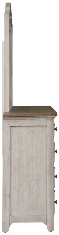 Liberty Furniture Farmhouse Reimagined Antique White/Chestnut Dresser and Mirror-3
