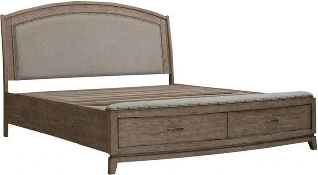 Liberty Furniture Avalon Burnished Beige King Upholstered Storage Panel Bed-1