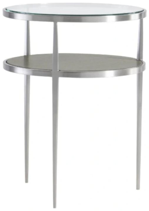 Bernhardt Cornelia Glass Top Accent Table with Brushed Stainless Steel Base-0