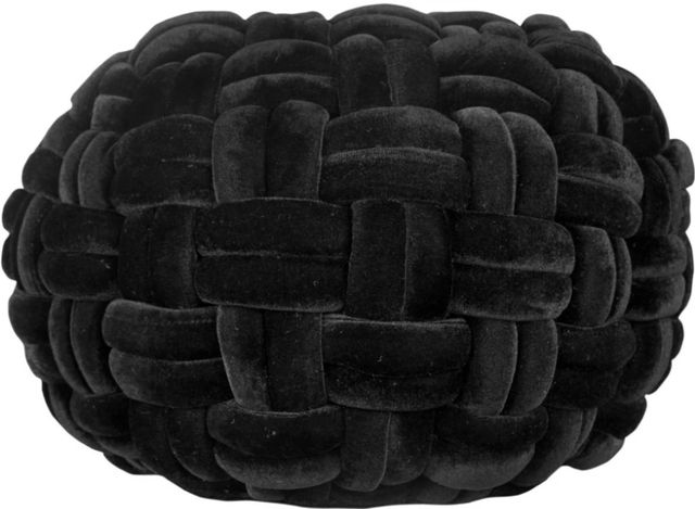 Moe's Home Collection PJ Black Velvet Pouf-1