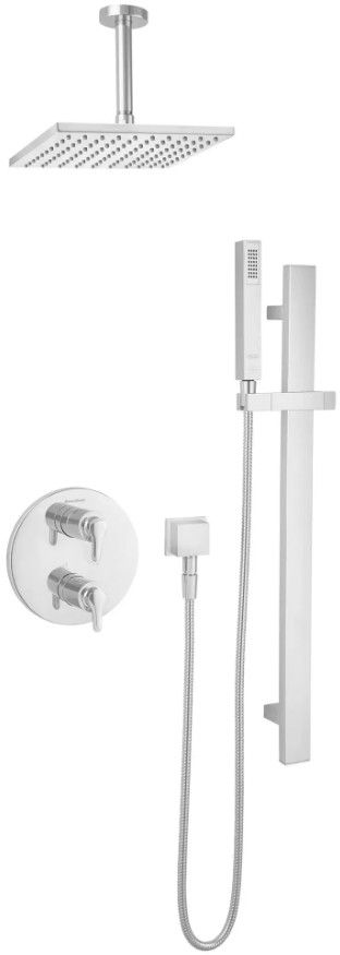 American Standard Times Square Polished Chrome Square Shower Slide Bar-2