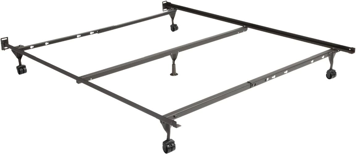 Rize Frame Rize Home Deluxe Adjustable Bed Frame with Rug Roller and 5 Legs ...