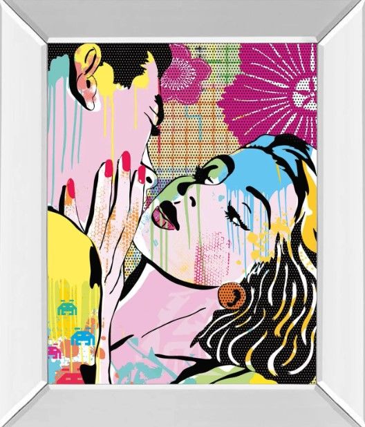 Classy Art Midnight Kiss by Tom Frazier Mirror Framed Wall Art-0