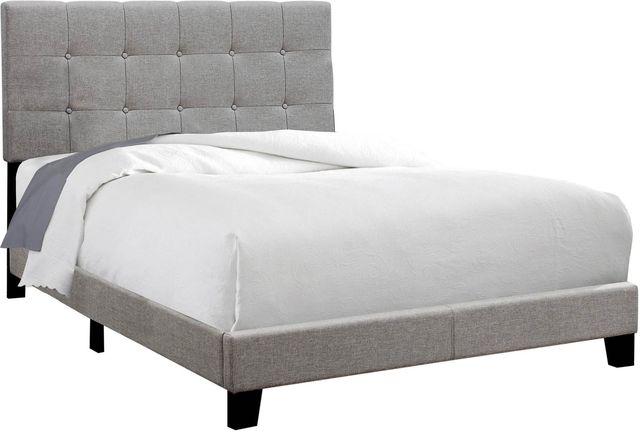 Monarch Specialties Inc. Grey Linen Full Bed-0