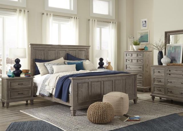 Magnussen Home® Lancaster Dovetail Gray Complete King Shutter Panel Bed-3