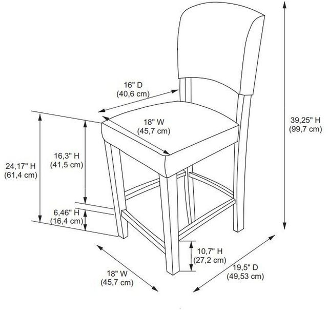 Linon Monaco Black/Dove Gray Counter Stool-2