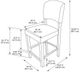 Linon Monaco Black/Dove Gray Counter Stool-2
