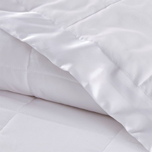 Olliix by Madison Park White All Season Hypoallergenic Microfiber Down Alternative Full/Queen Windom Blanket-1