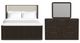 Elements International Sylvie 3-Piece Dark Brown/White Queen Upholstered Panel Bedroom Set-0