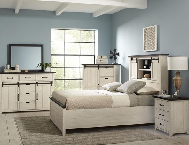 Jofran Inc. Madison County Vintage White Power Nightstand-1