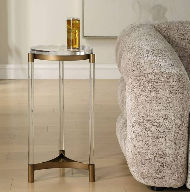 Uttermost® Pereira Bronze/Clear Accent Table-1