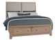 Vaughan-Bassett Woodbridge Clear Maple/Gray King Upholstered Panel Storage Bed-0