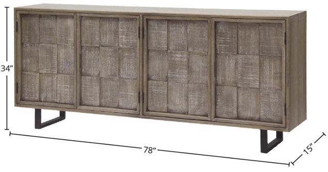 Parker House® Crossing Casablanca Driftwood 78" TV Console-3