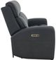 Flexsteel® Warren True Navy Leather Power Reclining Sofa with Console, Power Headrest and Lumbarand Lumbar-4
