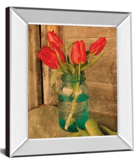 Classy Art Country Tulips by Anthony Smith Mirror Framed Wall Art-1