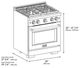 ZLINE Autograph Edition Paramount 30" Black Satin Stainless Steel/Polished Gold Gas Range with 4 Burner Cooktop and Convection Gas Oven-1