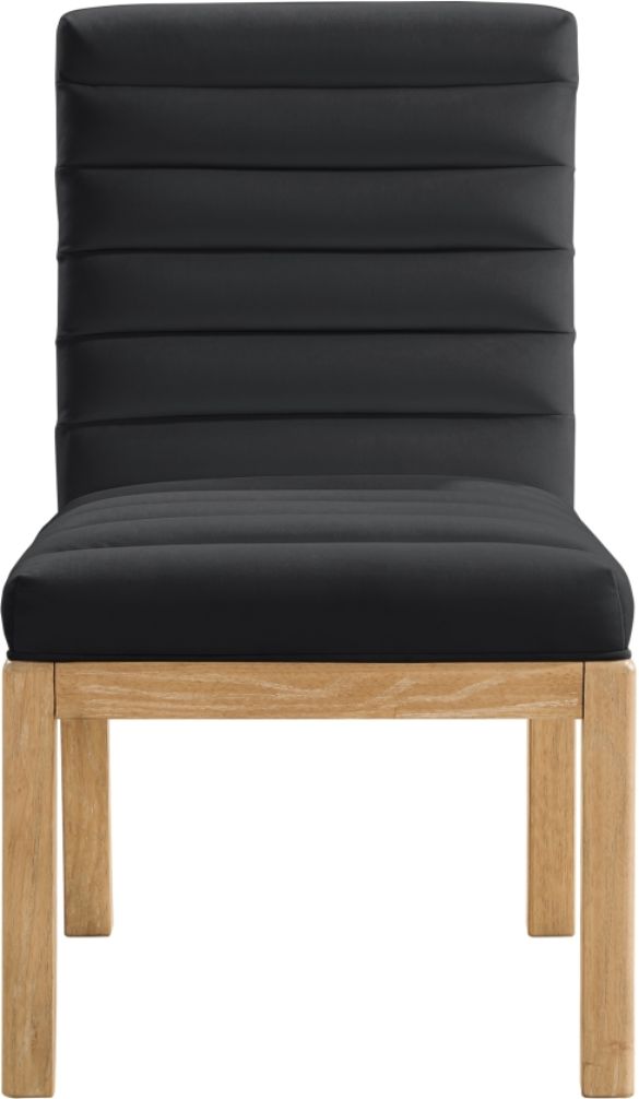 Meridian Furniture Evelyn Black/Natural Velvet Upholstered Side Chair-1