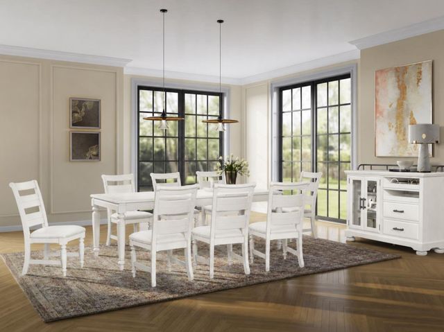 Bernards Bellamy Lane Whitewash Ladder Back Dining Side Chair-1