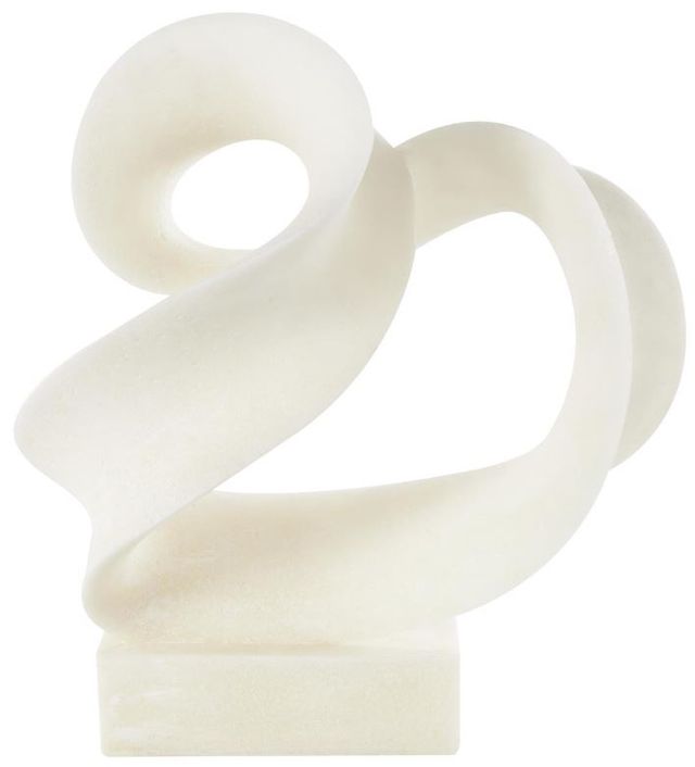 Deco Marche White Polystone Abstract Twisted Wave Sculpture-0