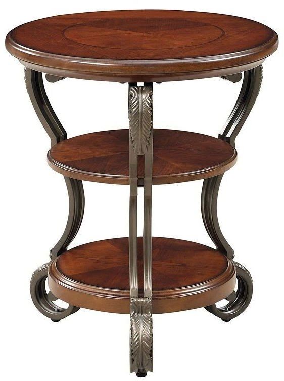Furniture of America® May Brown Cherry Side Table-0