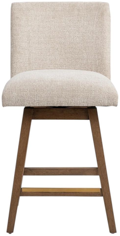 Classic Home Ava Vanilla Oat Swivel Counter Stool-2