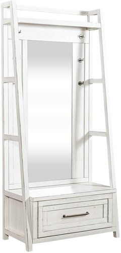 Liberty Furniture Modern Farmhouse 2-Piece Flea Market White Hall Tree Set