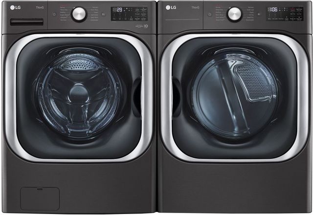 LG Black Steel Front Load Laundry Pair-0