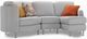 Jaymar Taurus Urban Chic 3 Piece Nubia Silver Gr. B 100 000 Double Rubs Sectional-2