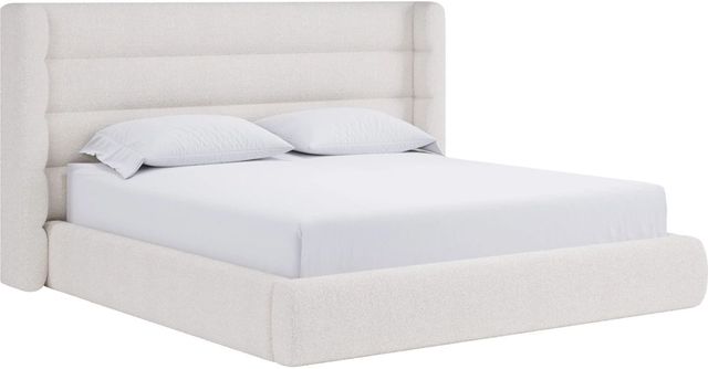 Modus Furniture Formosa Frank Cottage Cheese Upholstered Wingback Platform Bed-0