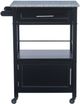 Linon Mitchell Black Kitchen Cart with Granite Top-3