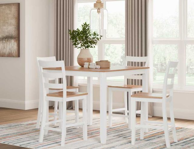 Signature Design by Ashley® Gesthaven 5-Piece Natural/White Counter Height Dining Table Set-2
