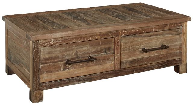 Signature Design by Ashley® Randale 3-Piece Distressed Brown Living Room Table Set-1