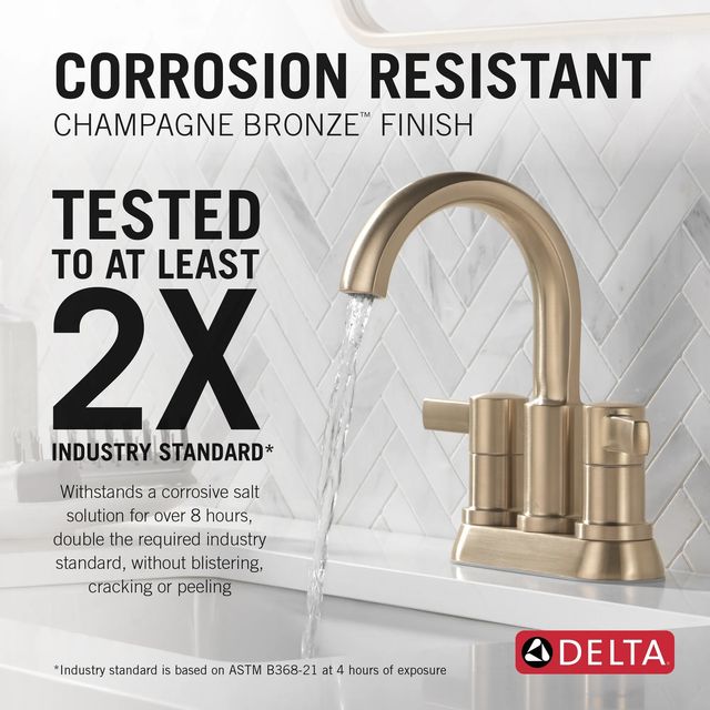 Delta Albion™ Champagne Bronze Two Handle Centerset Bathroom Faucet-4