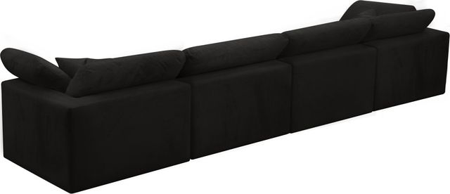 Meridian Furniture Cozy Black Velvet 158" Cloud Modular Sofa-1