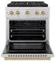 ZLINE Autograph Edition Paramount 30" 4.2 Cu. Ft. Stainless Steel Gas Range with 4 Burner DuoPro™ Cooktop, Convection Gas Oven and Champagne Bronze Accents-1