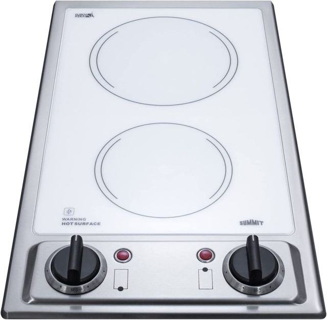 Summit® 12" Brushed Stainless Steel Frame Electric Cooktop-3