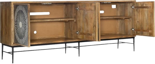 Hooker® Furniture Commerce and Market Charcoal/Medium Natural Giovanni Entertainment Console-2