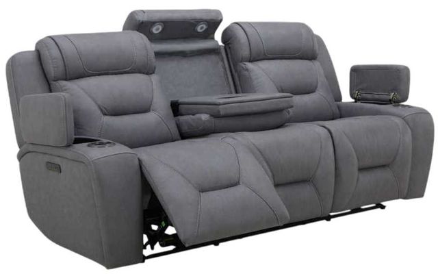Liberty Furniture Chapman Aline Blue Gray Leather Power Reclining Sofa-1