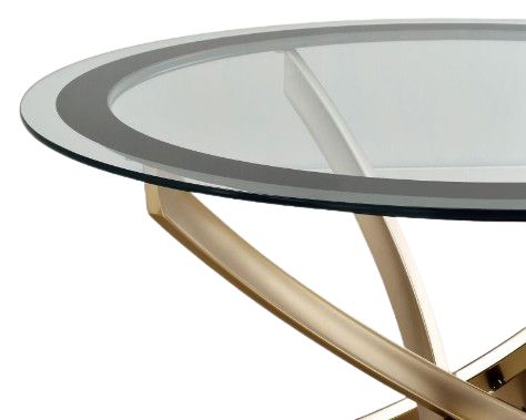 Coaster® Brooke Glass Top Coffee Table with Rose Brass Metal Base-2