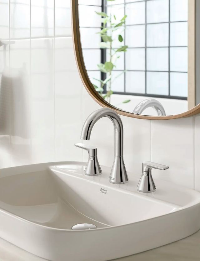 American Standard Aspirations Polished Chrome 8" Widespread 2-Handle Bathroom Faucet with Drain-2