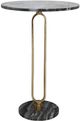 A & B Home Alexus Black Marble Top Side Table with Gold Aluminum Body-2