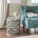 Olliix by Madison Park Silver Arian Quatrefoil Mirror Accent Table-1