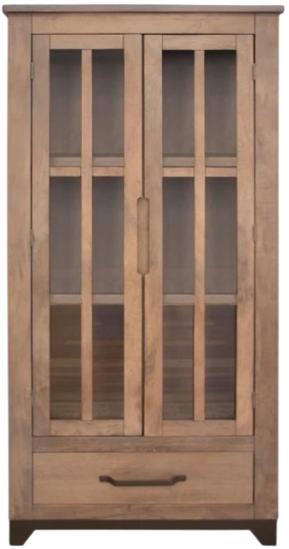 International Furniture Direct Natural Parota Brown Cabinet-2