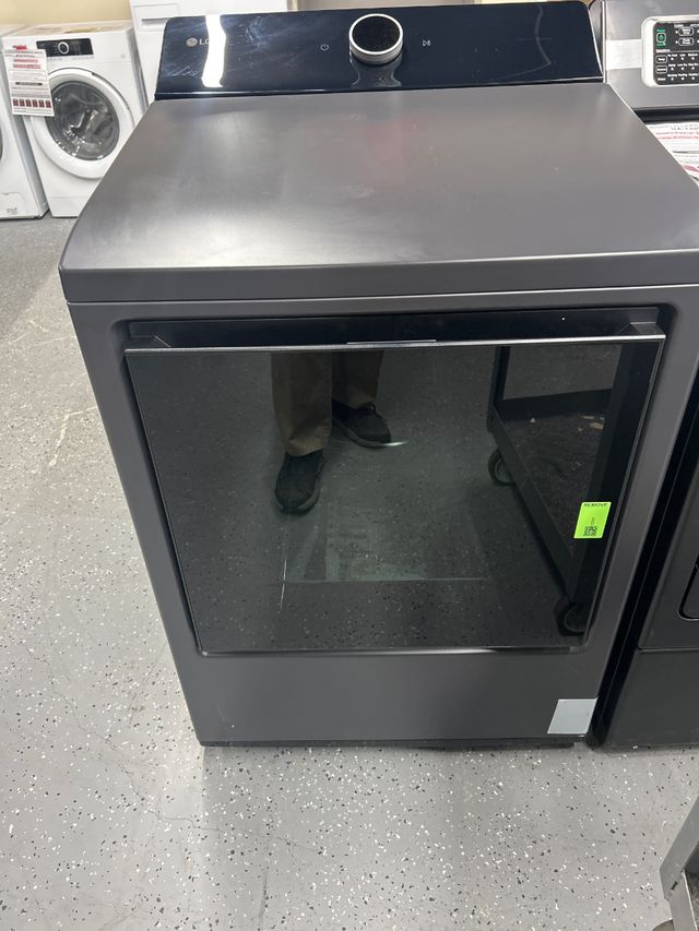 OUT OF BOX LG 7.3 Cu. Ft. Matte Black Gas Dryer with with LG EasyLoad™ Door, AI Sensing and TurboSteam™-0