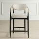 Uttermost® Moxie Matte Black/Off-White Counter Stool with Brushed Brass Accent-1
